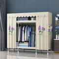 Portable Closets,Covered Clothing Racks For Hanging Clothes, Freestanding Portable Closet,Wardrobe Closet Heavy Duty Garment Rack,Extra Large Clothes Rack With Cover(Beige 2,165cm)