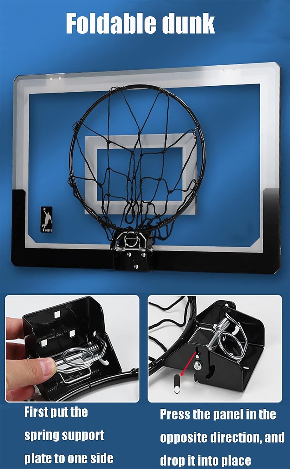 Basketball Rim Indoor Wall-Mounted Basketball Hoop,Children's Adult Mini Basketball Board,Interesting Fitness Training Equipment (Size : 45x30cm)