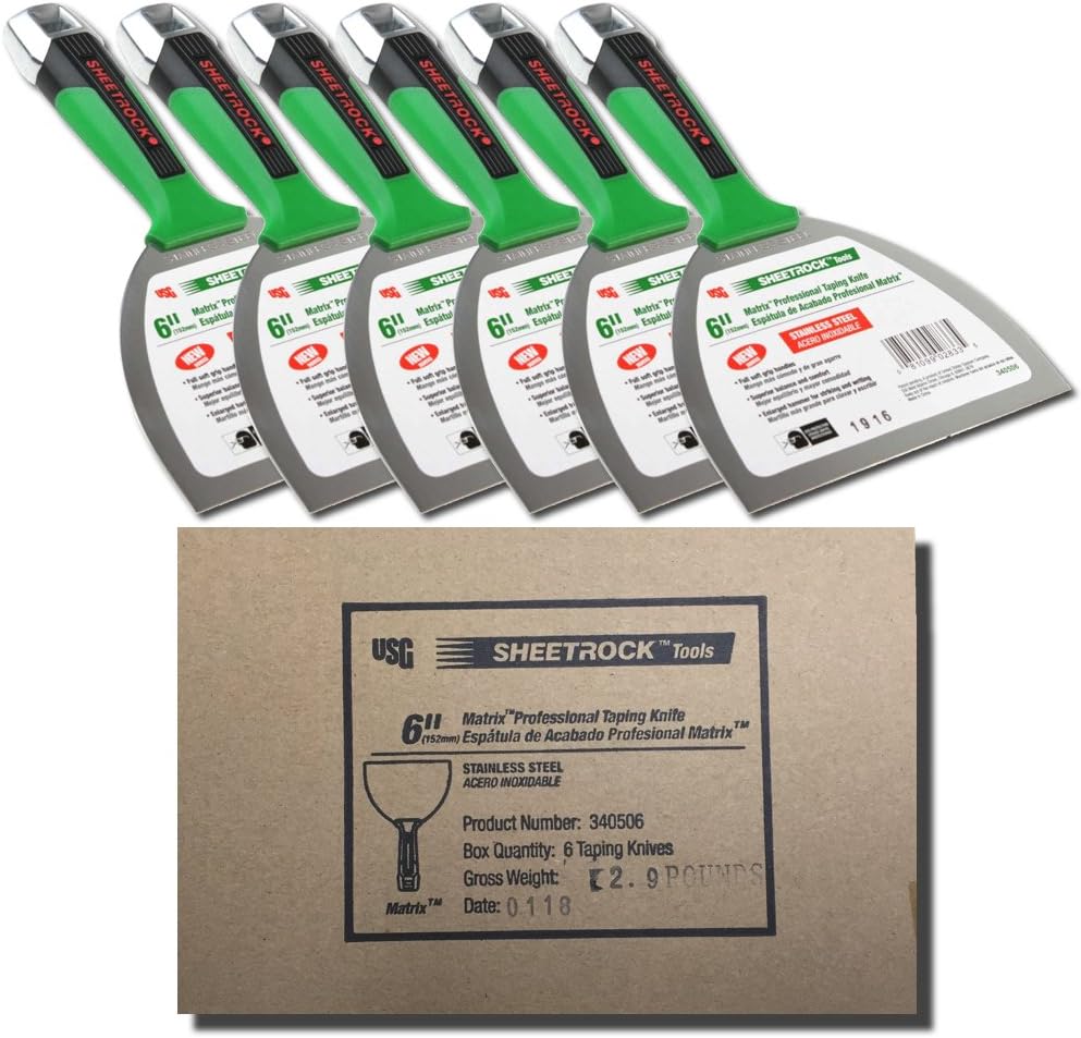 USG Sheetrock MATRIX 6' Stainless Steel Joint Knife - 6-Pack Contractor Box