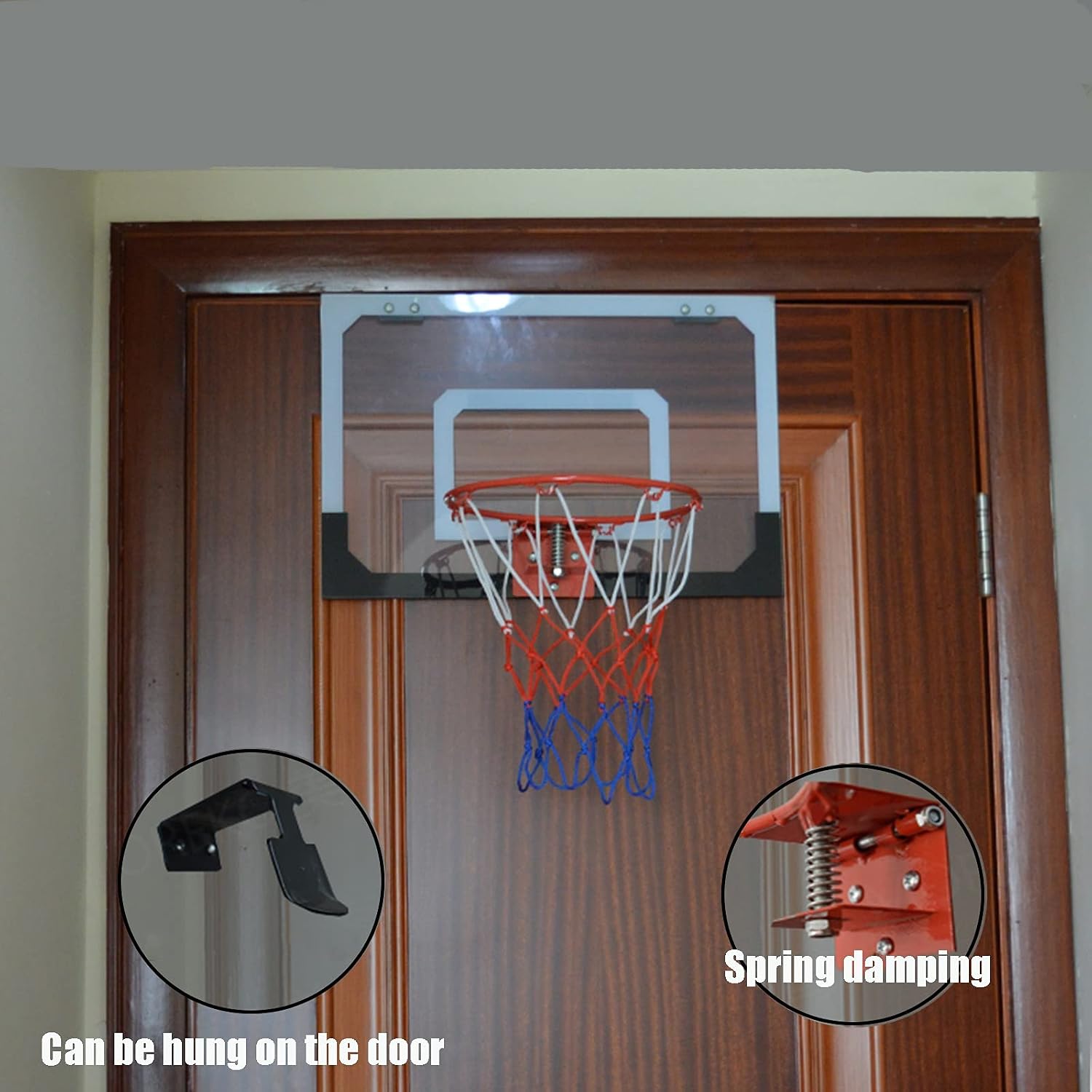 Basketball Rim Wall-Mounted Basketball Hoop,Mini Basketball Boards for Adults and Children,No Need to Punch Holes for Easy Installation,Diameter 21.5/38cm (Size : 83x59cm)