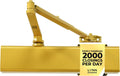 LYNN HARDWARE Heavy Duty Automatic Door Closer (Gold) - Commercial Grade, Contractors Choice, Adjustable Speed & Force, Delayed Closing Timer, 3 Mounting Options, 3 Hour Fire Rated (DC8016 Model)