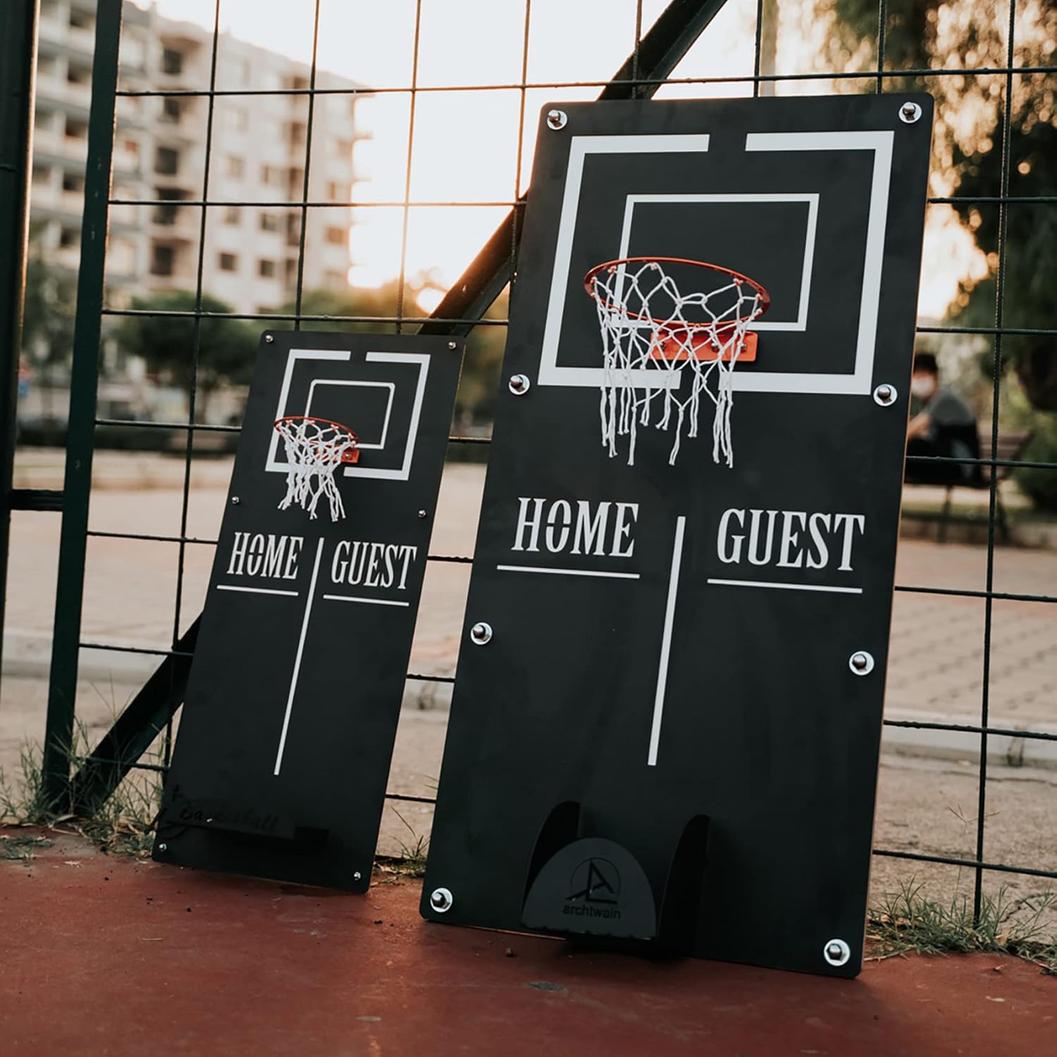 Tubibu Metal Wall Decor - Wall Mounted Basketball Hoop for Game Room, Office, Playroom - Extraordinary Gift (Classic, Large)