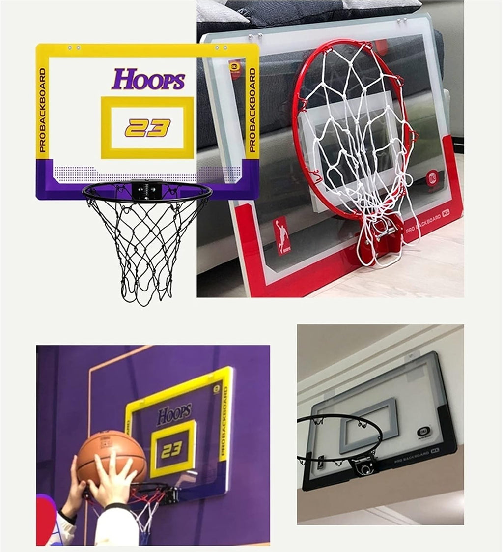Indoor Mini Basketball Hoop, Mini Hanging Backboard Set with Ball and Pump, Portable Indoor and Outdoor Sports Toys for Children (Size : 59x40.5cm)