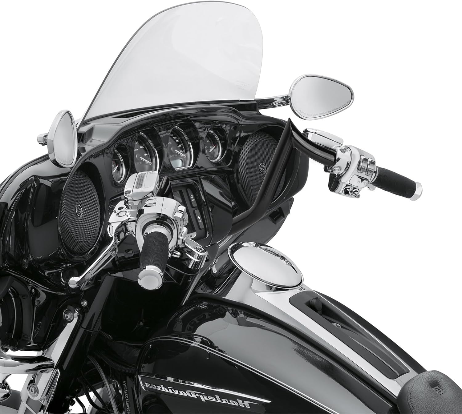 12' pre-wired meathook bar Ape Hanger Handlebar 1 ¼' Compatible With Harley Davidson Bagger Electra Glide Street Glide Ultra Limited 2016-2023, Miter Cut Heated Option Handlebar, Gloss Black