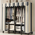 Foldable Drying Rack - Strong and Durable Portable Wardrobe Closet Rack with Cover, Large Metal Canvas Wardrobe Closet, Wardrobe Clothes Organizer, for Hanging Clothes(145 * 50 * 170cm)