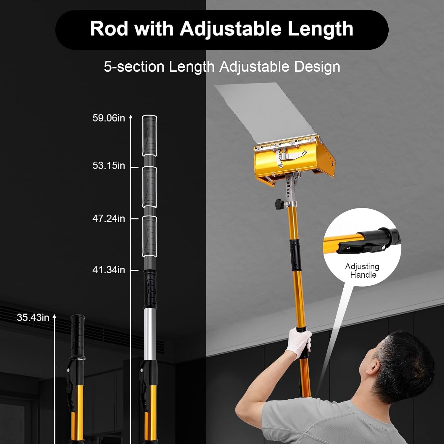Drywall Flat Finishing Box Smooth Finishing Professional Drywall Flat Box, Adjustable Taping Knife, Sheetrock Cleanable For Walls Ceilings