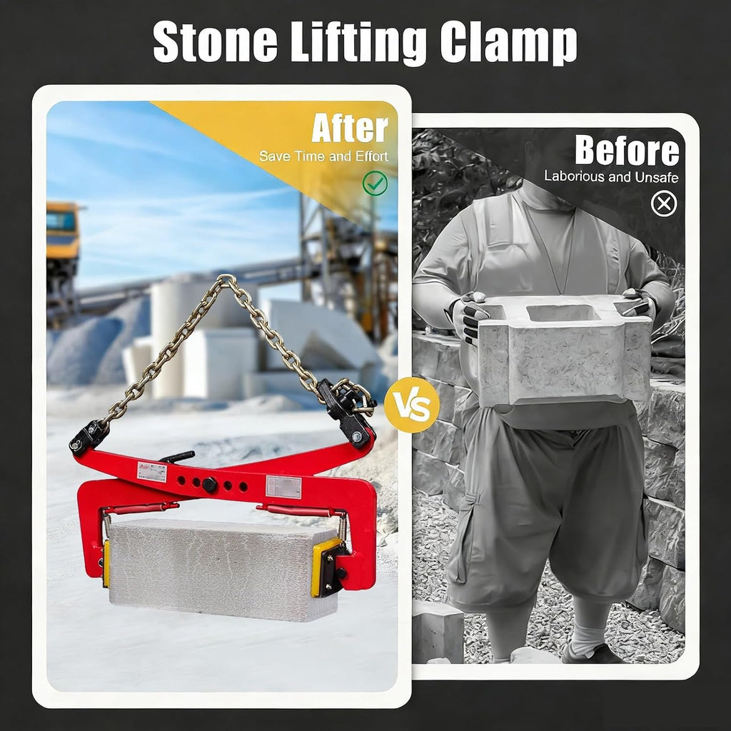 Granite Slab Lifting Clamps Marble Heavy Duty Stone Carrying Clamps For Lifting Handling Transporting, Adjustable Range Heavy Duty Stone Scissor Lifter Clamp(17in)