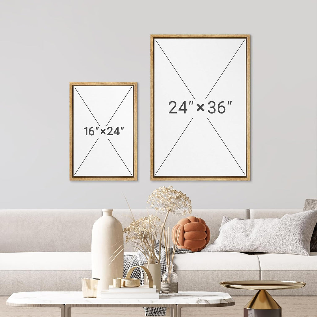 wall26 Framed Print Wall Art Set Watercolor Fruit Tree Branch with Birds Botanical Decorative Minimal Relax/Zen for Living Room, Bedroom, Office - 16'x24'x3 NATURAL