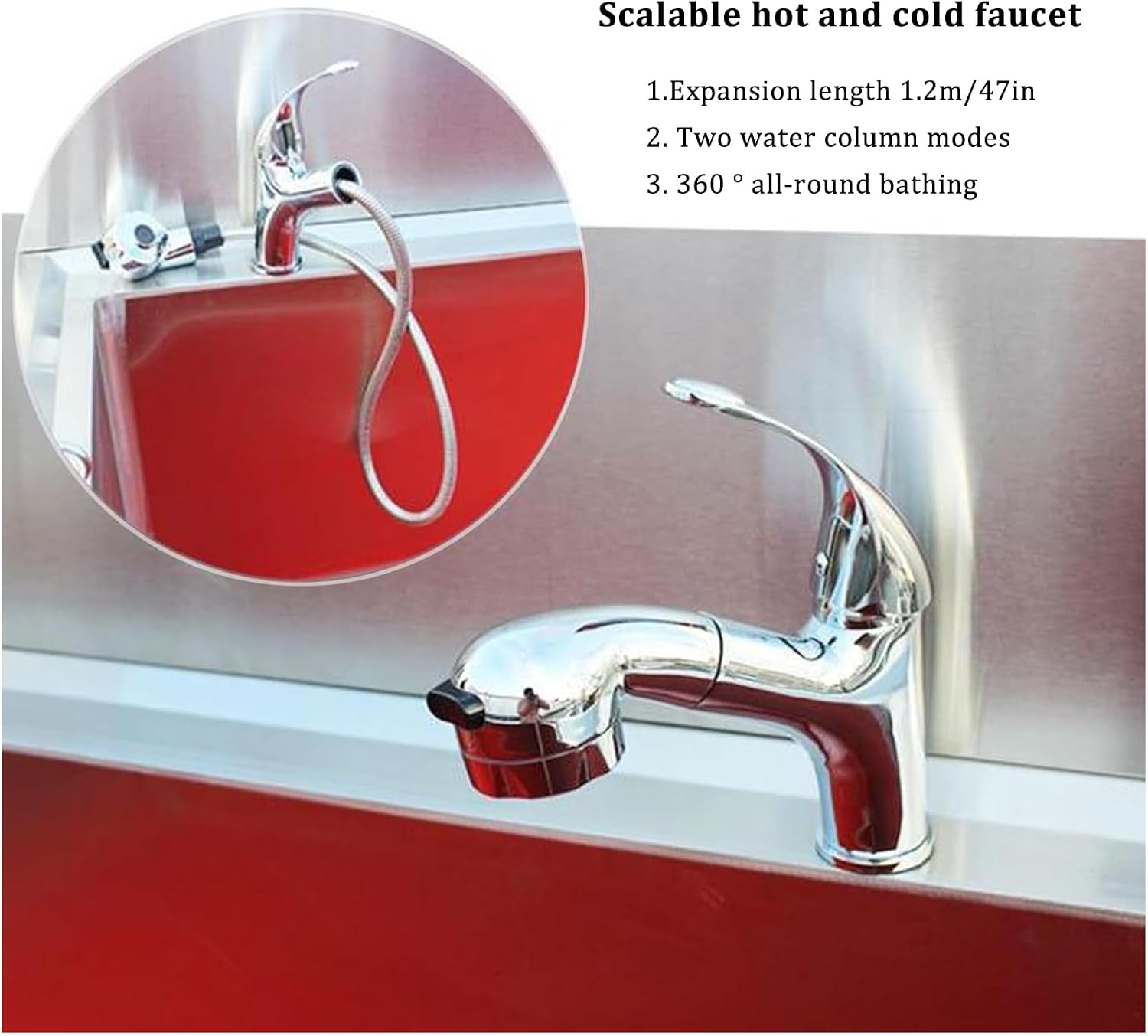 Professional Stainless Steel Dog Bathing Station, Dog Grooming Tub, Freestanding Pet Sink, 39in/100cm