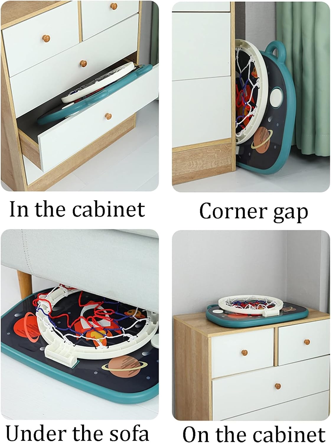 Basketball Rim Indoor Mini Basketball Hoop Can Draw Pictures, Portable Non-Perforated Basketball Hoop Can Be Folded for Storage (Color : Blue, Size : Style2)
