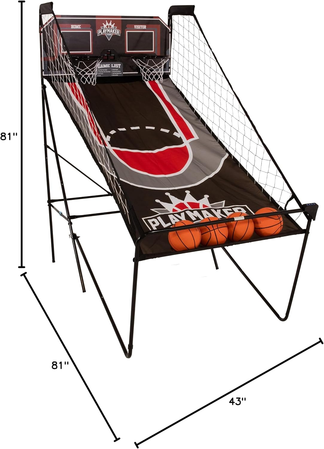 Triumph Playmaker Shootout Basketball Arcade Game – Electronic Scorer, LED Display, 8 Game Modes, 4 Balls, Pump & Quick Connect Frame – Fast-Paced Indoor Fun for Kids, Teens & Family Game Nights