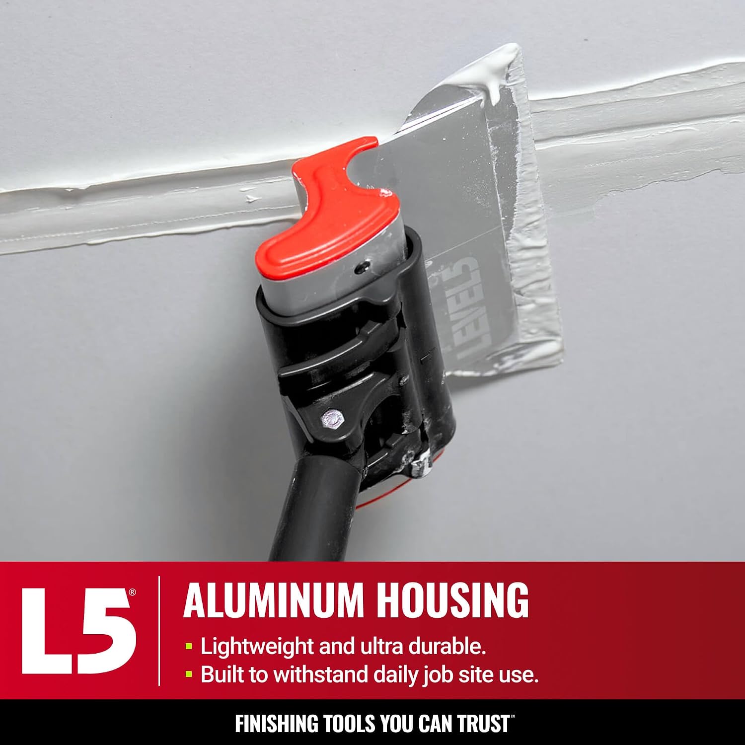 LEVEL5 Skimming Blade Combo, 14' Blade + 38.5' - 63' Extension Handle | Smoothing/Knockdown Drywall Knife | Extruded Aluminum & European Stainless Steel Construction | High-Impact End Caps | 5-423