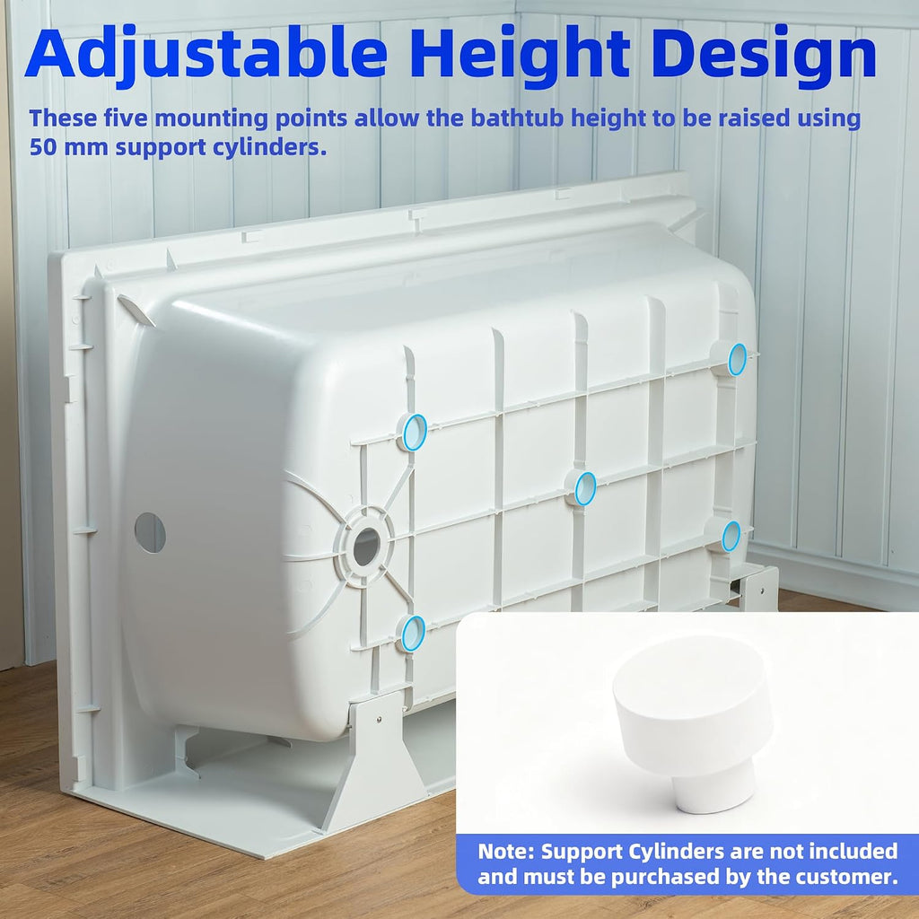 WOODBRIDGE 60' x 32' Alcove Soaking Bathtub in white with Right-Hand Drain Hole