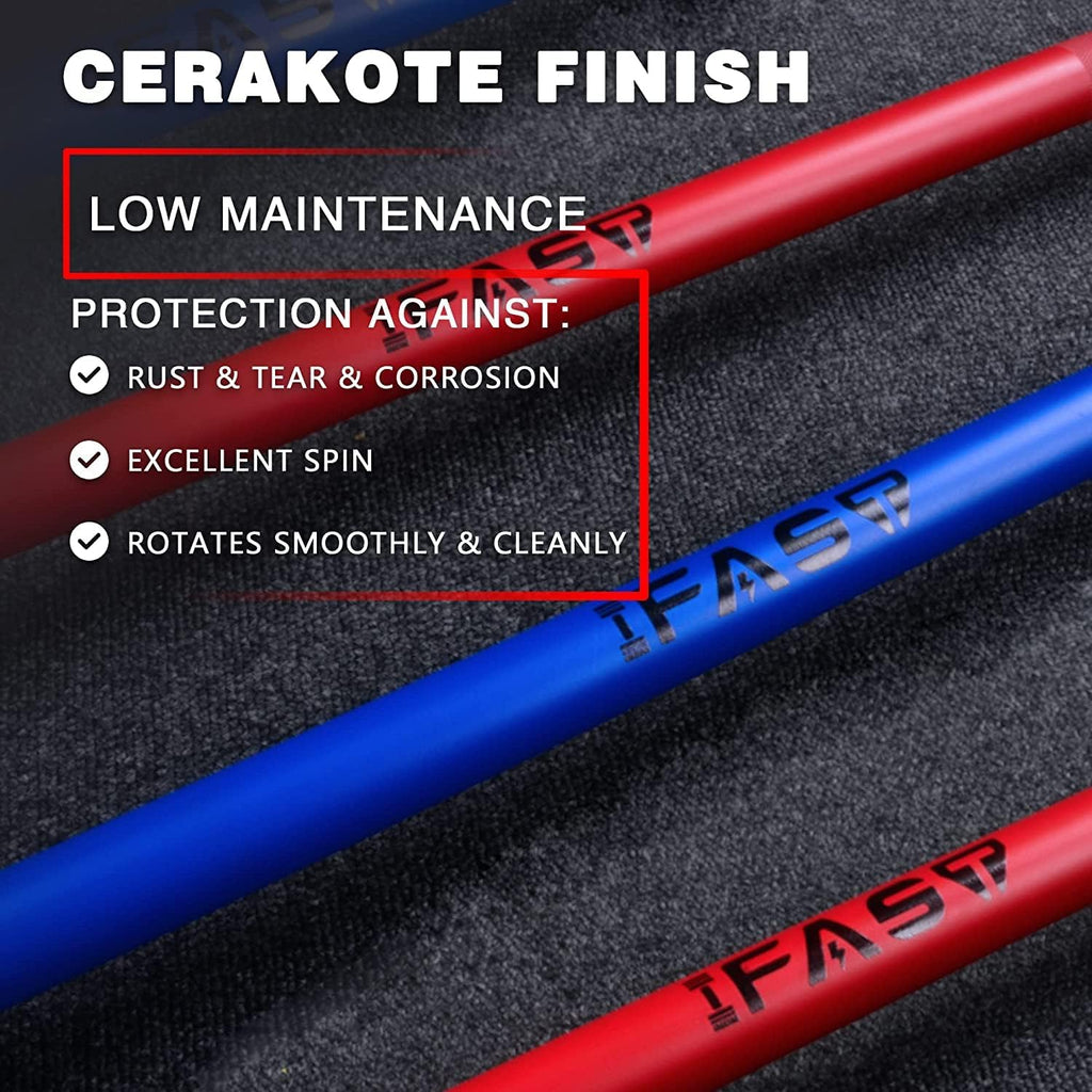 IFAST Olympic Barbell Bar 4FT Solid Chrome Barbell with Bearing, Home Gym 2' Weightlifting Bar, Weight Capacity (7.2FT Cerakote Blue, 1200LB Capacity (44lbs))