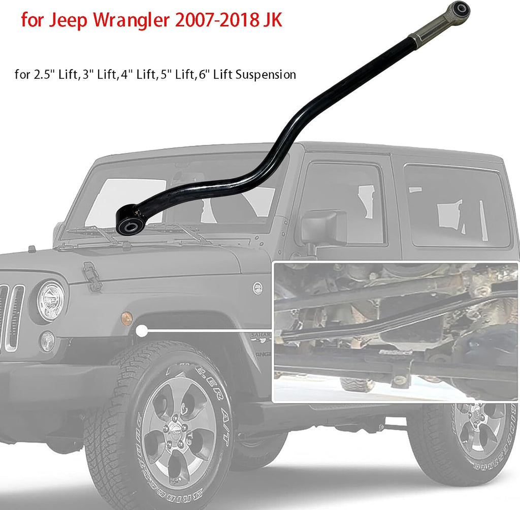 BST BSSP Rear+Front Adjustable Forged Track Bar for 0-6' Lift Compatible with 2007-2018 Jeep Wrangler JK 2.5' 3' 4' 5' 6' Custom Suspension Body Panhard Bar Kit