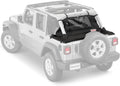MasterTop Tonneau Cover & Wind Stopper Combo, Black MasterTwill - Fits Jeep Wrangler JLU 4-Door 2018-2024 Hard Top Models - Wind Breaker Blocks Backdrafts - Keeps Cargo Area Clean