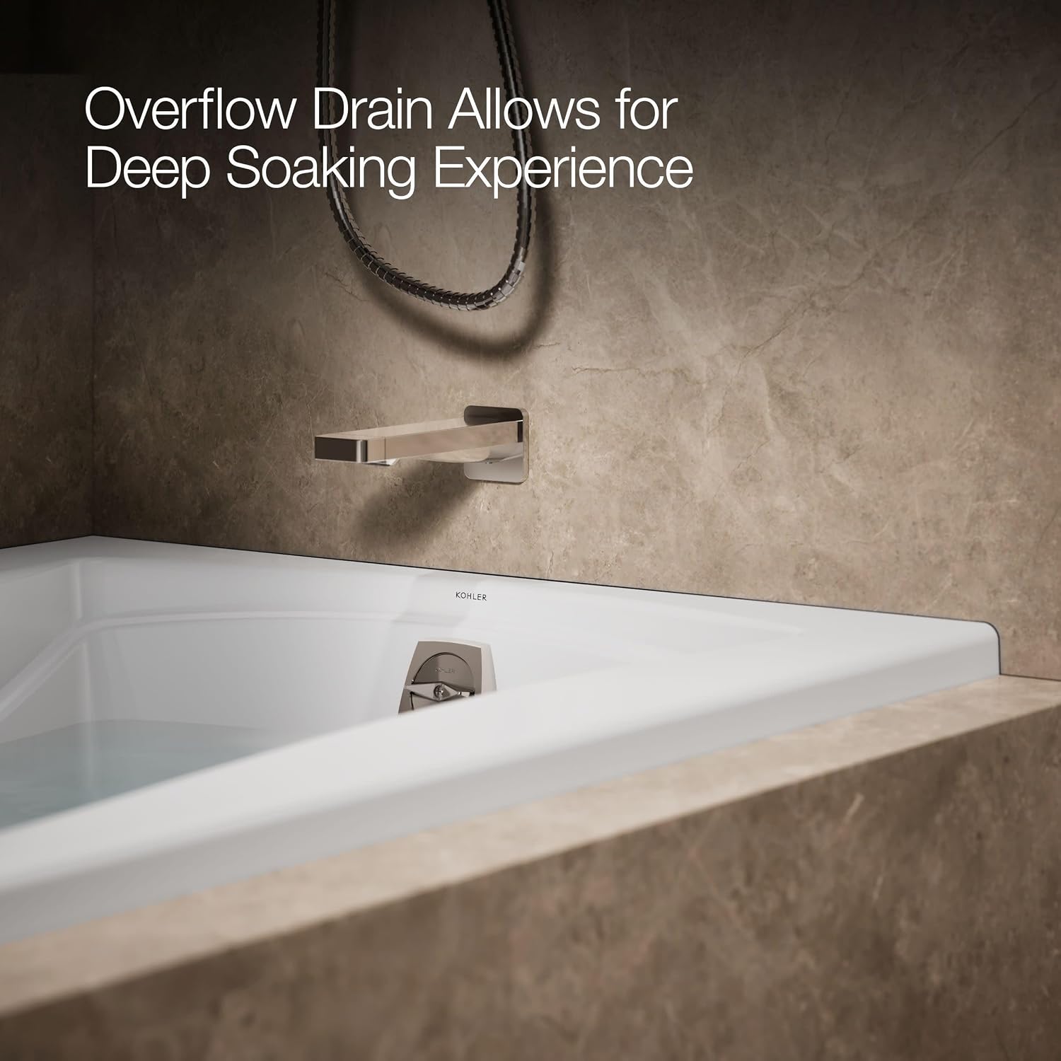 KOHLER K-1239-GHRW 60' X 36' Integral Flange Heated Bubblemassage™ Air Bath With Bask® Heated Surface And Right-Hand Drain