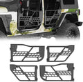 Hooke Road JK Half Door Tubular Trail Doors for 2007-2018 JK Unlimited 4-Door, Summer Open-Air Driving Feel, with Secure Steel Latch Design - 4PCS