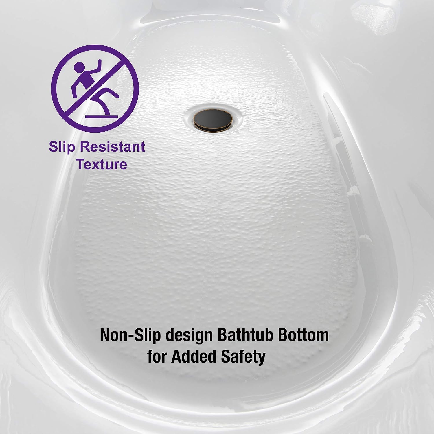 WOODBRIDGE 59'Freestanding White Acylic Soaking Bathtub with White Pillow,Drain and Overflow inORB,BTA1509 -ORB-Drain &O+ Pillow