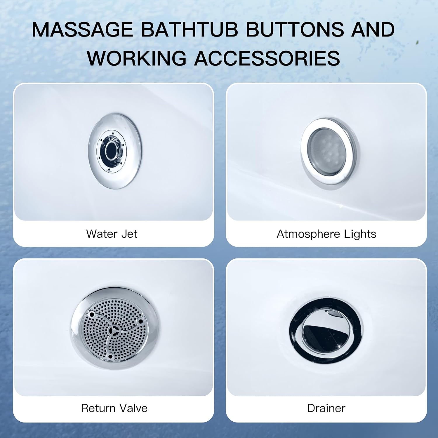 Corner Bathtub - 59'Jetted Soaking Bathtub for 2 Person with 7 Color Lights - Home Spa Bath tub with 6 Jets Hydro Massage Acrylic Soaking Tub with Double Pillow Chromatherapy - ETL Certified