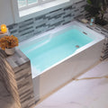 WOODBRIDGE 60' Acrylic Rectangular Alcove Soaking Bathtub in White with Right Drain, Chrome Pop-Up Drain Included BA6030R