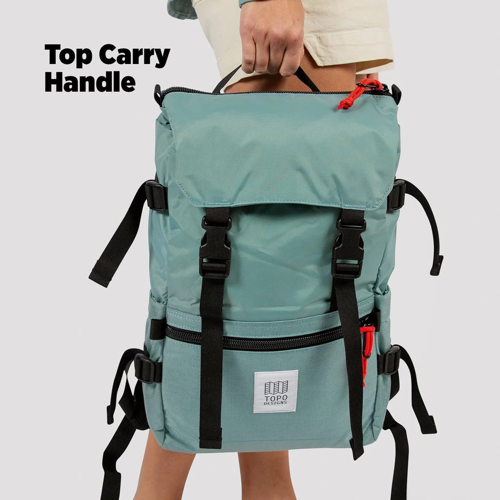 Topo Designs Rover Pack Classic Backpack - Daily Bag for Commutes, Day Trips, Hikes, Iconic Denver Design, PFAS-Free, Fair Trade (Asphalt/Black)
