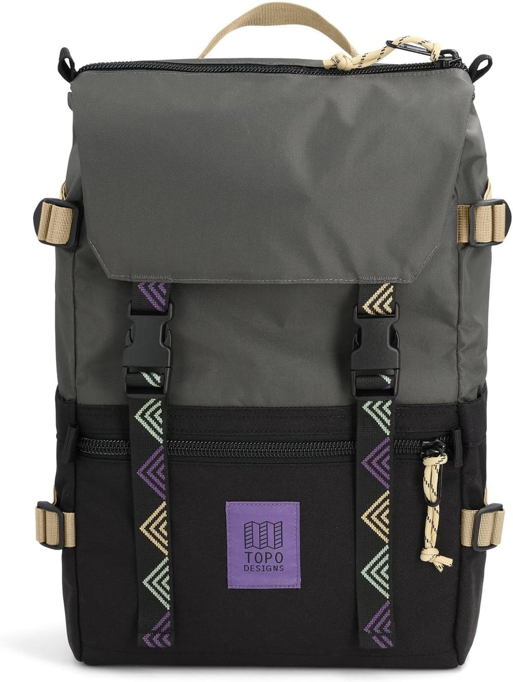 Topo Designs Rover Pack Classic Backpack - Daily Bag for Commutes, Day Trips, Hikes, Iconic Denver Design, PFAS-Free, Fair Trade (Asphalt/Black)