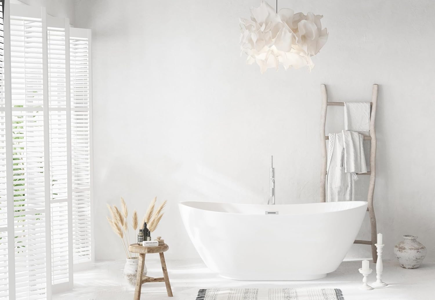 67' Bathtub, Iron and Nylon and Fiberglass, White