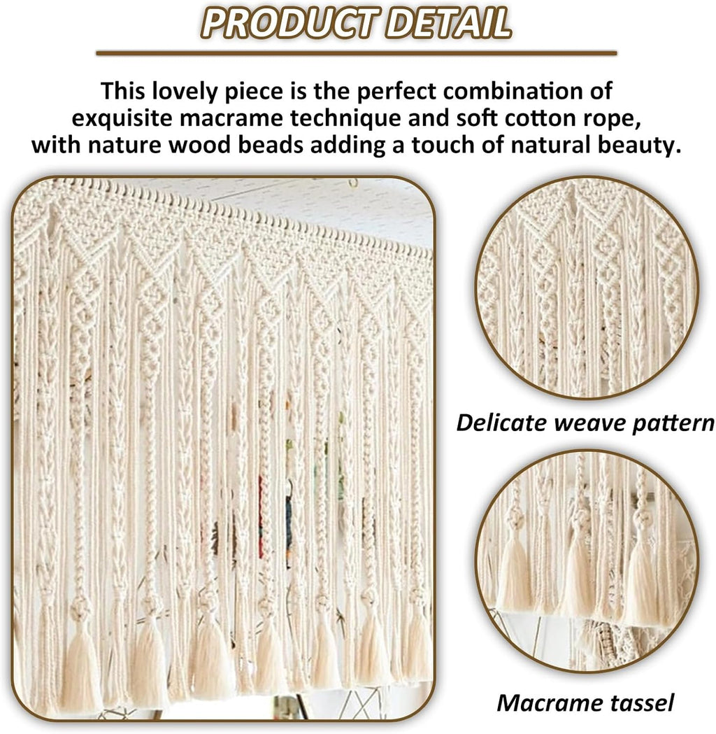 Macrame Wall Hanging Macrame Wall Hanging Cotton Handmade Woven Tapestry Crochet Woven Wall Art, for Bedroom Living Room