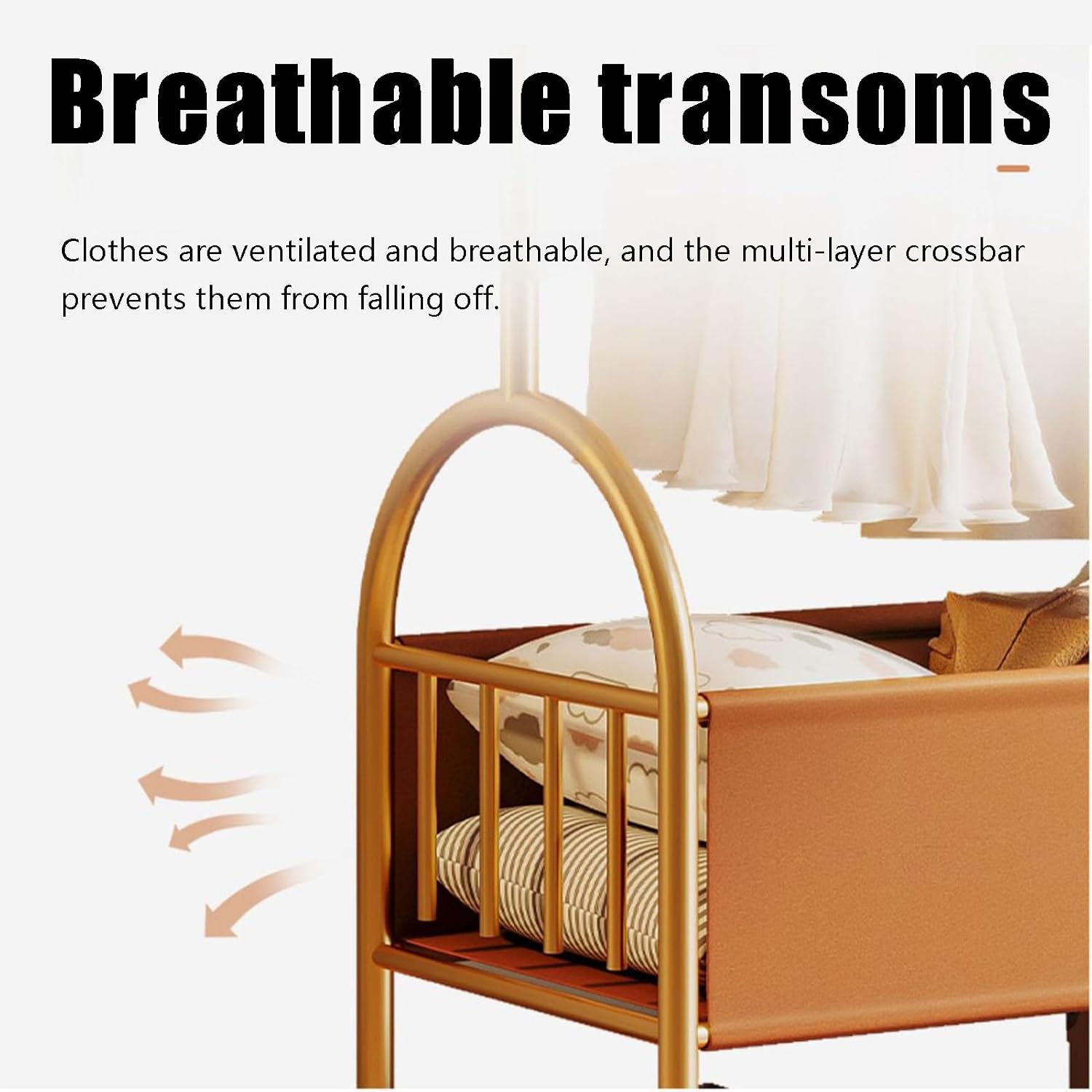 3-in-1 Metal Clothes Rack, 173cm Heavy Duty Glod Rolling Garment Rack with PU leather Basket Clothes Racks for Hanging Clothes Clothes Storage and Display