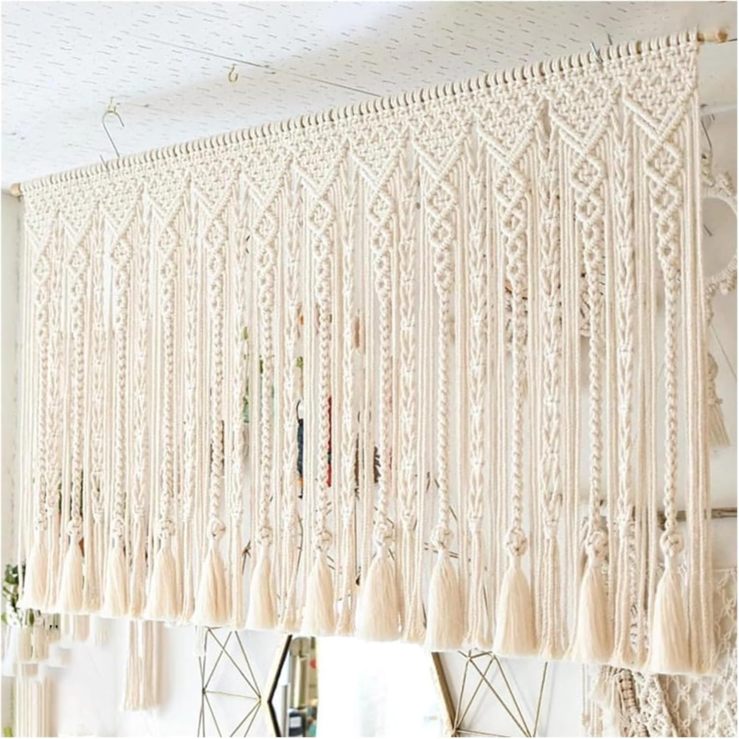 Macrame Wall Hanging Macrame Wall Hanging Cotton Handmade Woven Tapestry Crochet Woven Wall Art, for Bedroom Living Room