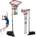 AugFir Volleyball Setter & Spike Trainer, Adjustable Height 93'-126' Volleyball Trainer with 88LBS Sandbag Base & Transport Wheels, Solo Practice Tool for Indoor & Outdoor Use Spiking & Drills
