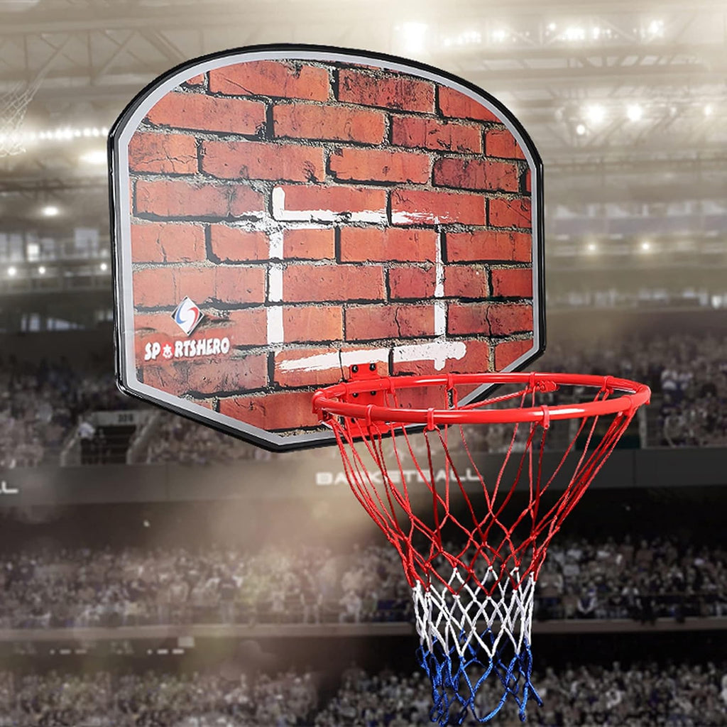 Basketball Rim Adult Youth Basketball Hoop, Outdoor Wall-Mounted Recreational Basketball Board, No Need to Punch Holes for Installation, 80x60 Cm (Color : Package 1)