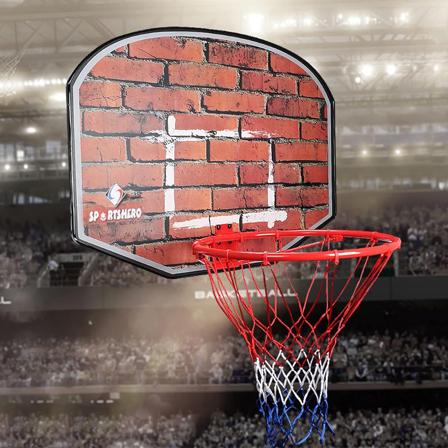 Basketball Rim Adult Youth Basketball Hoop, Outdoor Wall-Mounted Recreational Basketball Board, No Need to Punch Holes for Installation, 80x60 Cm (Color : Package 1)