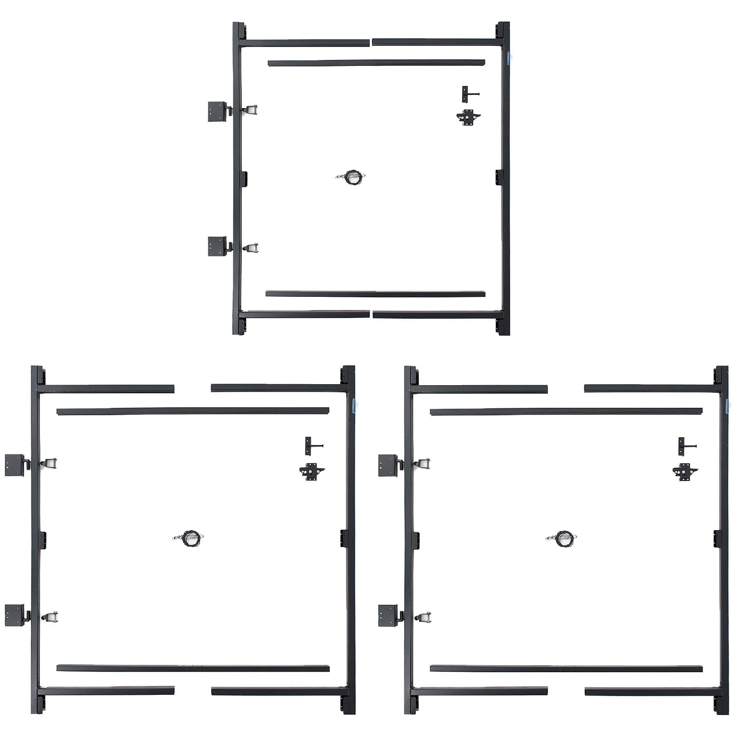 Adjust-A-Gate Steel Frame Anti Sag Adjustable, 60 inches to 96 inches, 2 Pack, with Gate Building Kit, 36 inches to 60 inches