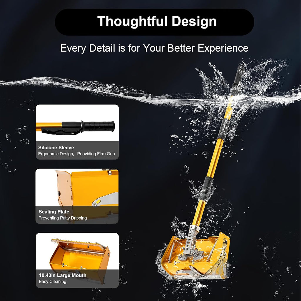 Drywall Flat Finishing Box Set, Professional Drywall Taping Tools, Flat Finishing Box Tool Set with Adjustable Rod & Anti-Slip Handle for Walls Ceilings