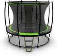 JumpFlex Hero Round Outdoor Backyard Trampoline with Net Safety Enclosure and Ladder - Heavy-Duty Jumping Trampoline Play Equipment for Family