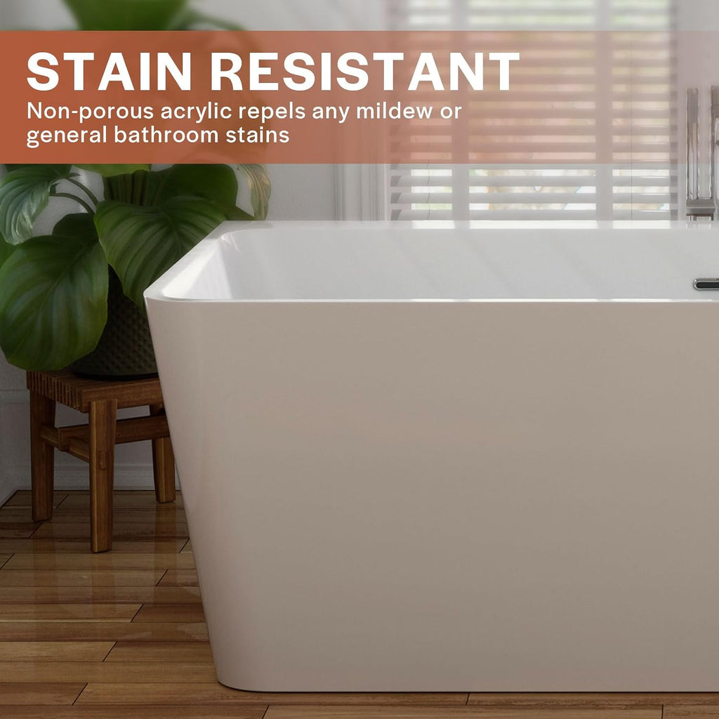 Empava 67' Bathtub Luxury Acrylic Soaking SPA Tub Modern Bathtub 67FT1516