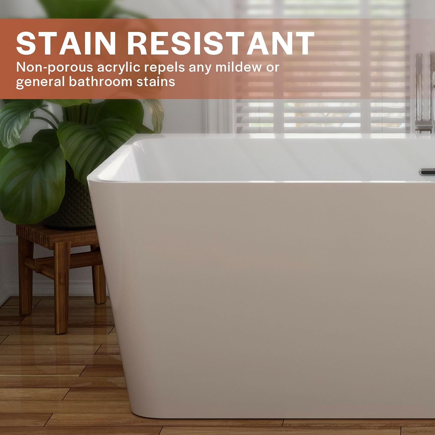 Empava 67' Bathtub Luxury Acrylic Soaking SPA Tub Modern Bathtub 67FT1516