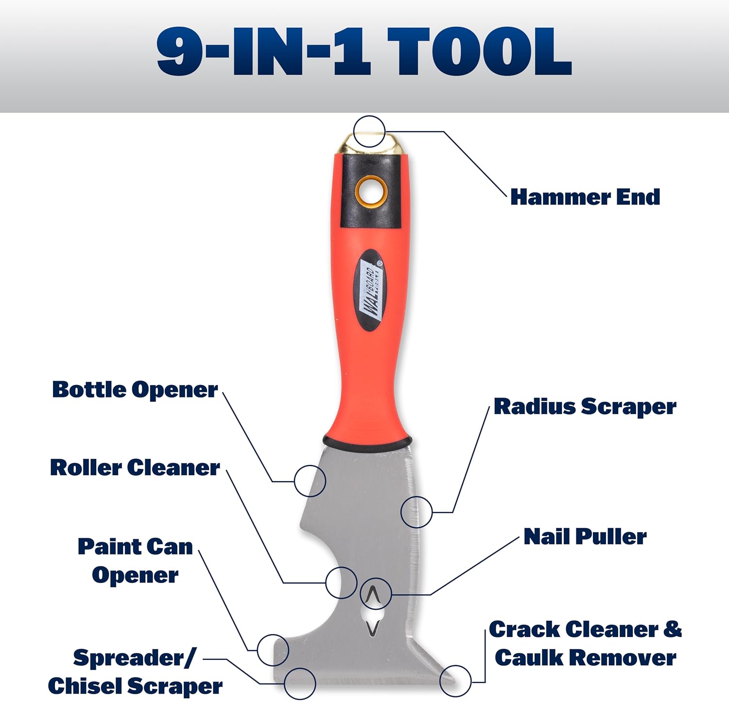 WAL-BOARD TOOLS Deluxe Drywall Finishing Tool Kit, Mud Pan, MultiTool, Taping Knife, Bucket Scoop, Saw, Mud Mixer, DTKFNSH2