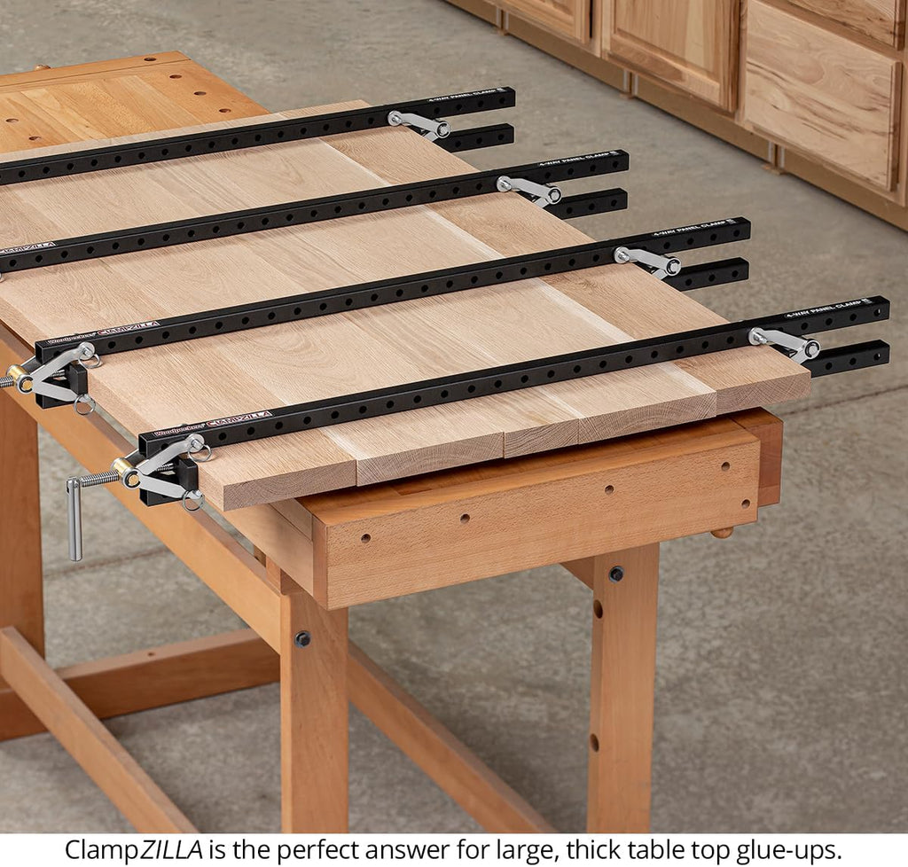 Woodpeckers Clampzilla 3.0, 38 Inch (4 Pack), 4-Way Panel Clamps for Glue-Ups on Cabinet Door Panels, Table Tops & Wood Panels, USA Made