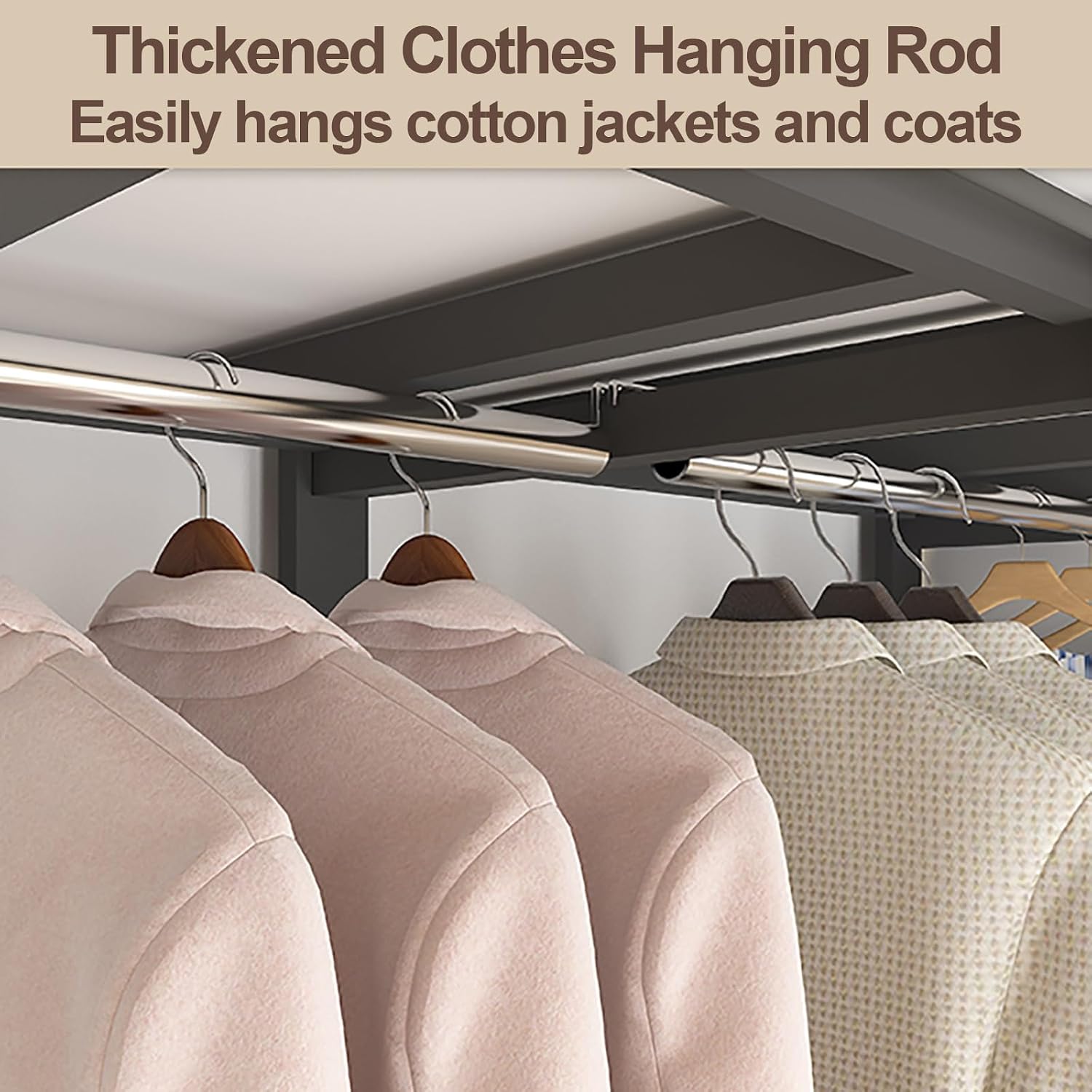 Portable Wardrobe Closets For Hanging Clothes, Foldable Clothe Rack With Cover, Metal Garment Rack For Hanging Rods, Clothing Coat Storage Rack, For Bedroom(Blue2,100cm/39.4inch)