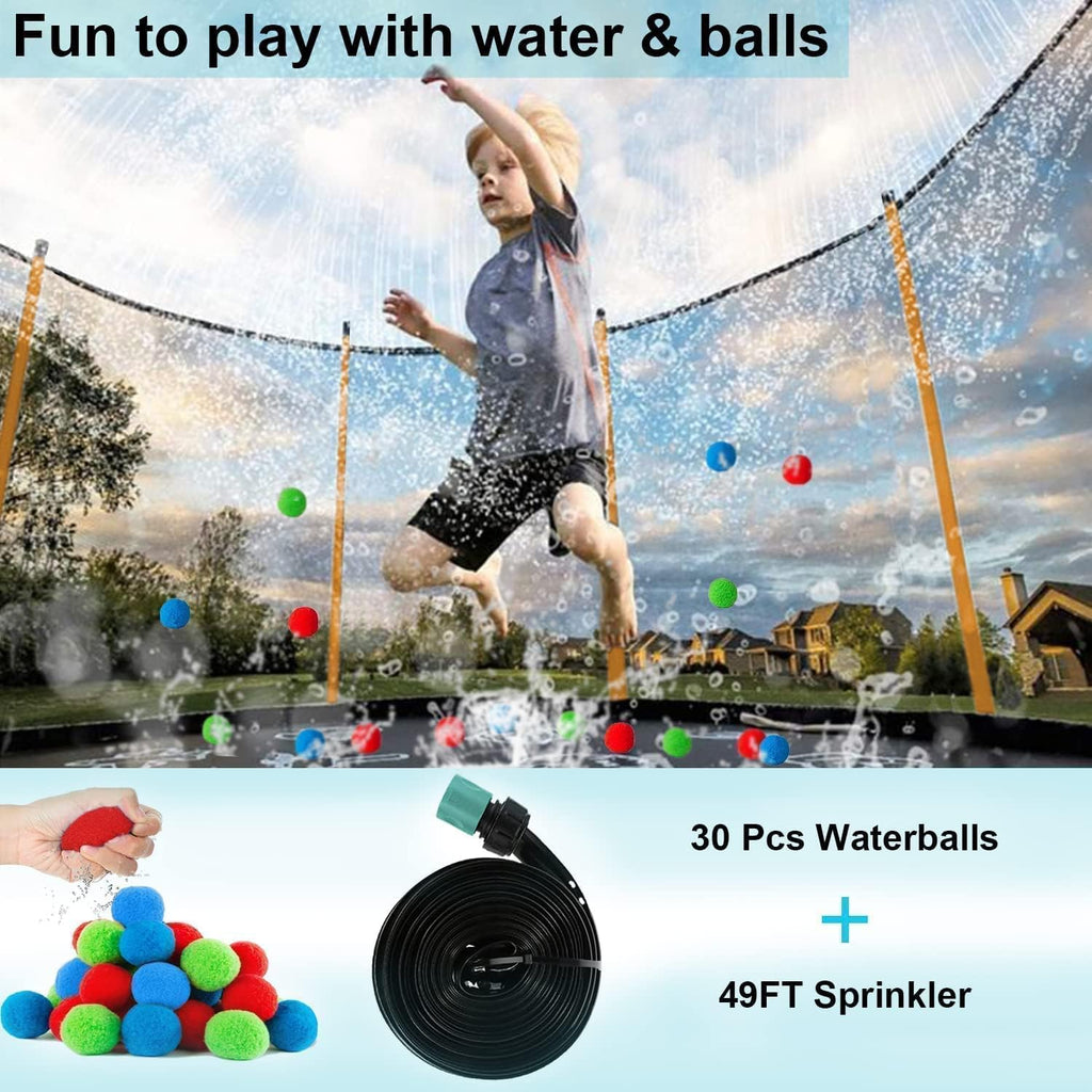 1500 LBS 16FT for Adults and Kids with Sprinkler, Lights with Speaker, Basketball Hoop, Ladder, Safety Enclosure Net, Water Ball, 16 Socks, Outdoor Heavy Duty Recreational - ASTM CPC CPSIA