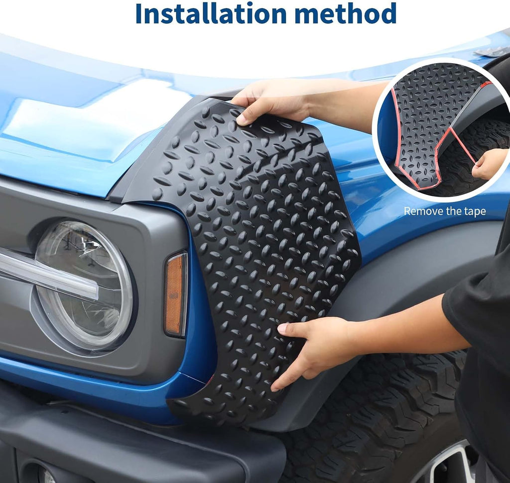 for Bronco Corner Edge Protector Set Anti Scratch Guards Protector,Cowl Body Armor Outer Cowl Covers for Ford Bronco 2021-Present Black ABS Exterior Accessories 8pcs