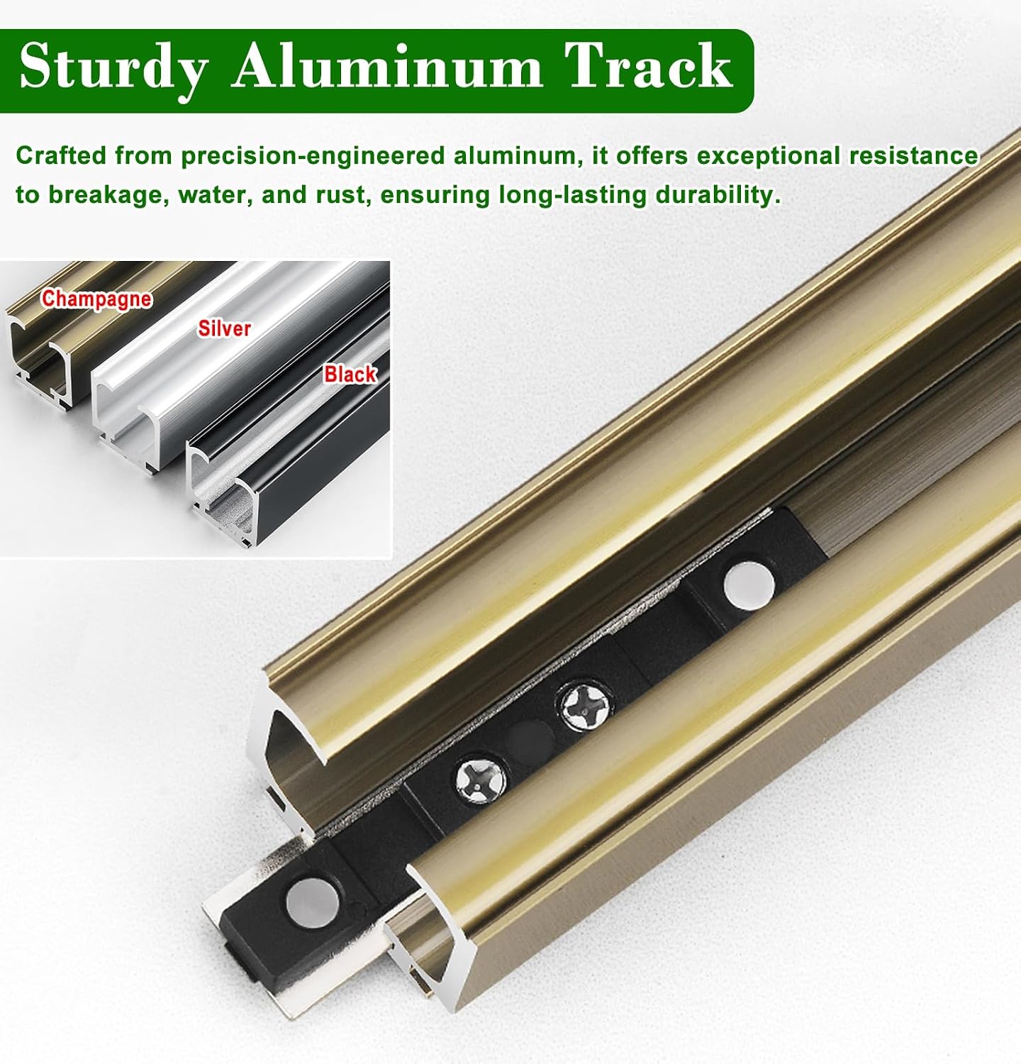 Frameless Sliding Glass Track Barn Shower Door Hardware Kit, Soft Close Sliding Glass Shower Door Top Track, Fit Glass Thickness 3/8' - 1/2'(Silver,206cm(81in))