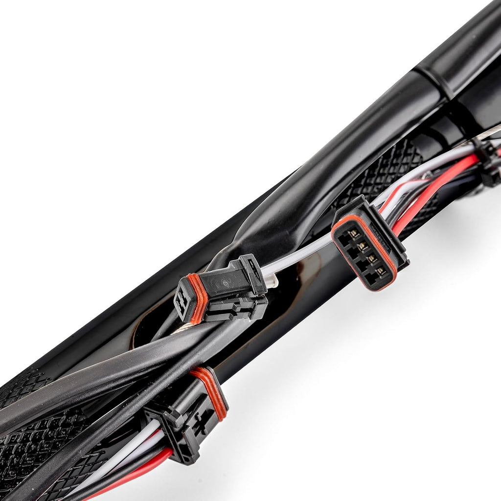 Mofun 12' Rise Pre-wired Handlebars Ape Hangers 1.5' Fat 1' Clamp Compatible with Harley Softail 2011-2024 Sportster 2011-2022 Dyna 2012-2017 low Rider S Road King 2015-Later Models, Gloss Black