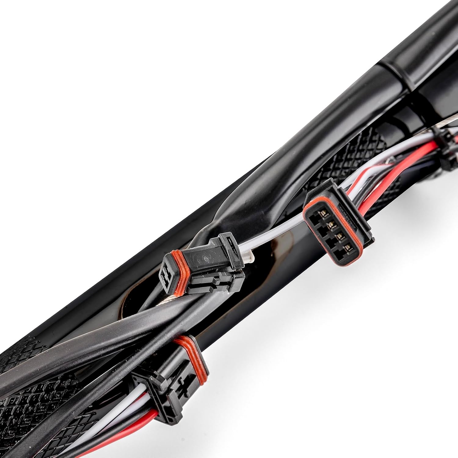 Mofun 12' Rise Pre-wired Handlebars Ape Hangers 1.5' Fat 1' Clamp Compatible with Harley Softail 2011-2024 Sportster 2011-2022 Dyna 2012-2017 low Rider S Road King 2015-Later Models, Gloss Black