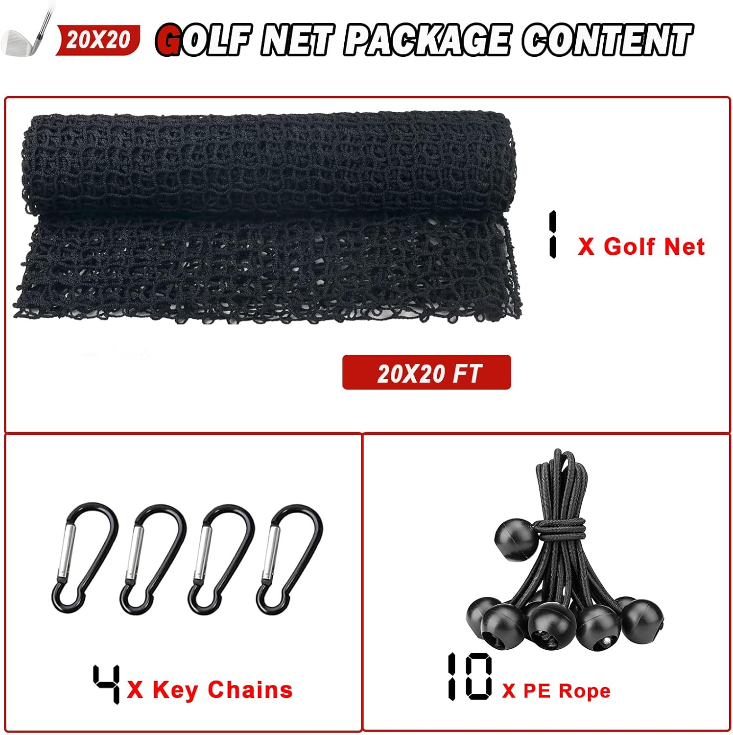 Golf Net,Golf Practice Net,Sports Netting,Sports Practice Barrier Net,Heavy Duty Ball Netting,DIY Ball Net for Golf, Baseball, Hockey, Soccer
