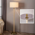 Floor Lamp, Modern Lamp with Dimmer Switch and Bulb, Mid Century Lamp with Linen Shade, Great Living Room Décor, Tall Lamp, Standing Lamp for Bedroom and Office, Natural Wood
