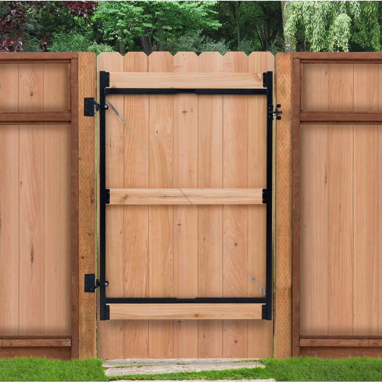 Adjust-A-Gate Steel Frame Anti Sag Adjustable Gate Building Kit with Patented Truss Cable System and Telescoping Bars, 3 Pack